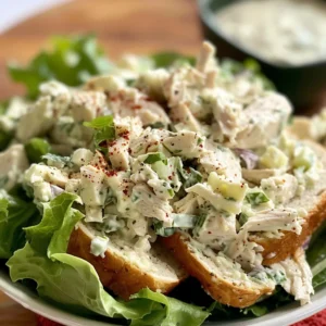 Delicious Southern-style chicken salad sandwich on whole wheat bread with lettuce.
